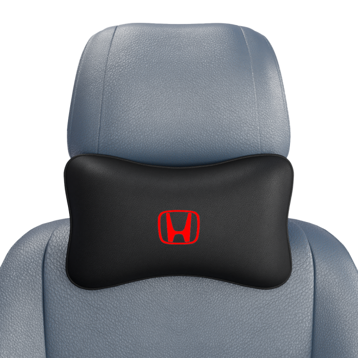 Подушки под шею Подушка под шею черная с вышивкой Honda