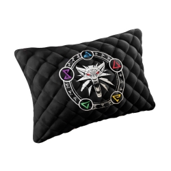 Подушка из алькантары черная с вышивкой 